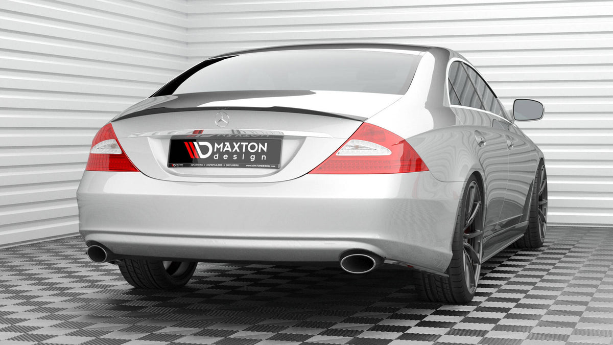 Heck Ansatz Flaps Diffusor passend für Mercedes-Benz CLS C219 schwarz Hochglanz – Ansicht 6