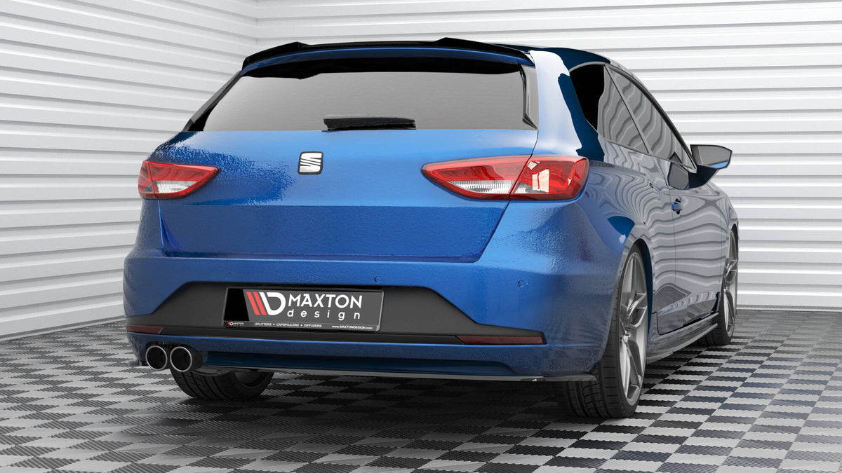 Heck Ansatz Flaps Diffusor V.3 passend für Seat Leon FR Sportstourer Mk3 schwarz Hochglanz – Ansicht 3