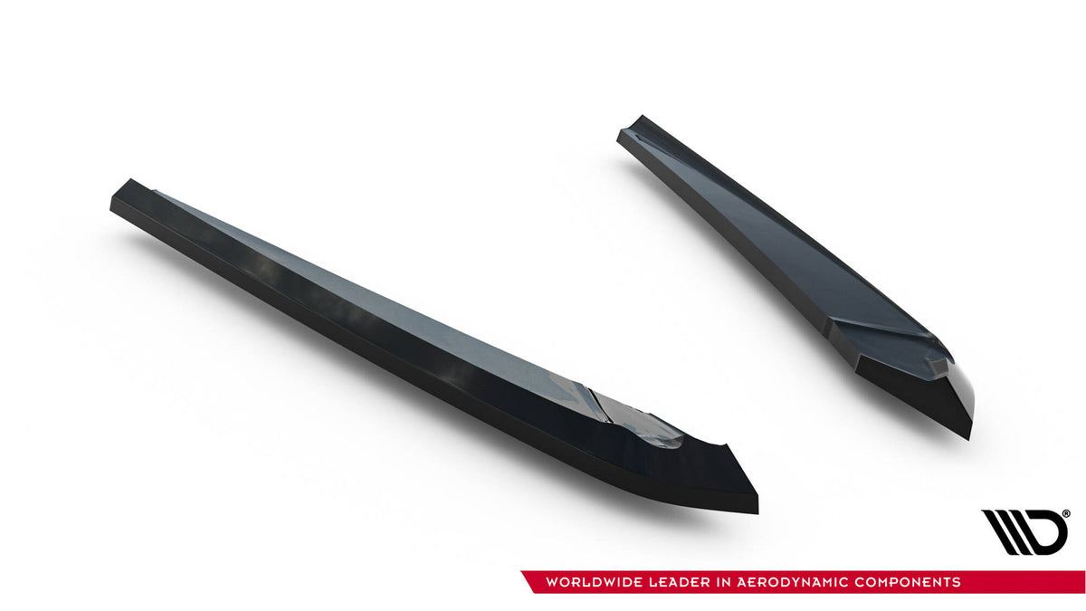 Heck Ansatz Flaps Diffusor V.2 passend für Audi A6 S-line Avant C7  schwarz Hochglanz – Ansicht 5
