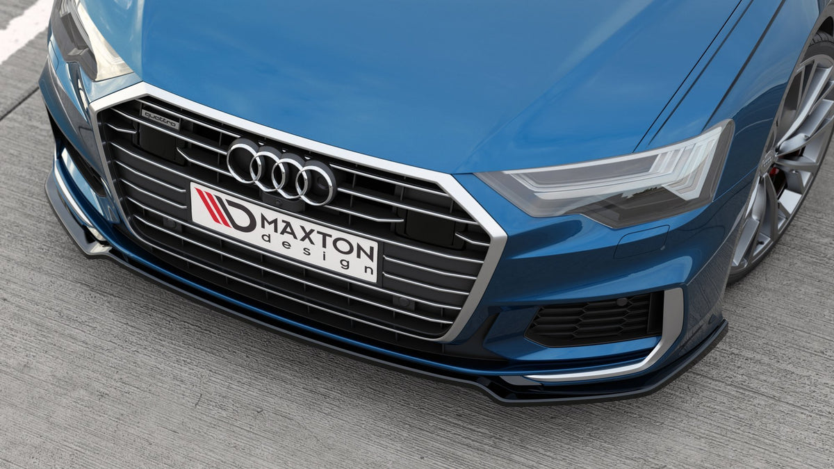 Street+ Spoilerlippe Front Ansatz V.1 passend für Audi A6 S-Line / S6 C8 / C8 Facelift schwarz Hochglanz – Ansicht 4