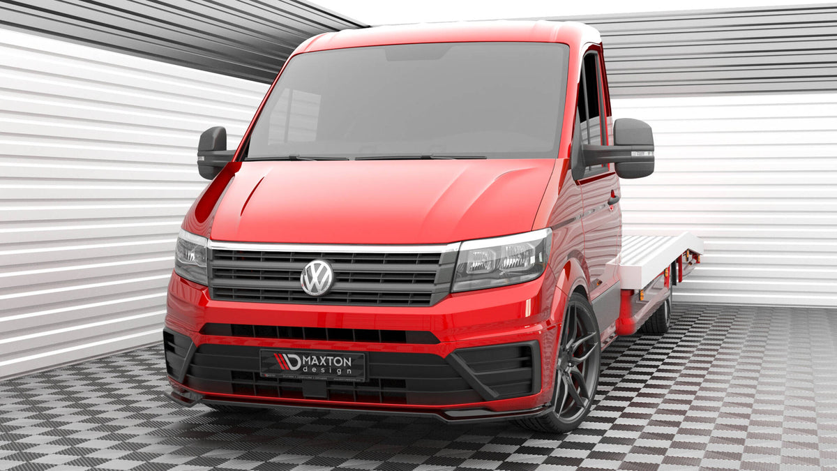 Street+ Spoilerlippe Front Ansatz V.2 passend für VW Crafter Mk2 schwarz Hochglanz – Ansicht 4