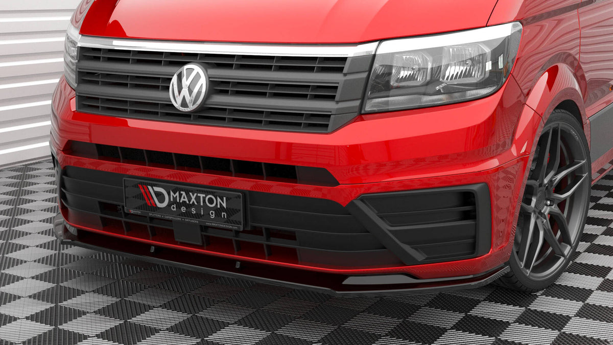 Street+ Spoilerlippe Front Ansatz V.1 passend für VW Crafter Mk2 schwarz Hochglanz – Ansicht 4