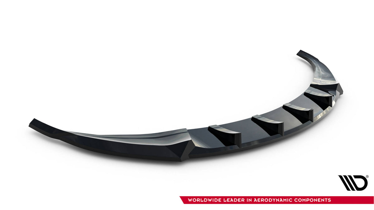 Street+ Spoilerlippe Front Ansatz V.2 passend für Tesla Model 3 Performance Mk1 Facelift schwarz Hochglanz – Ansicht 5