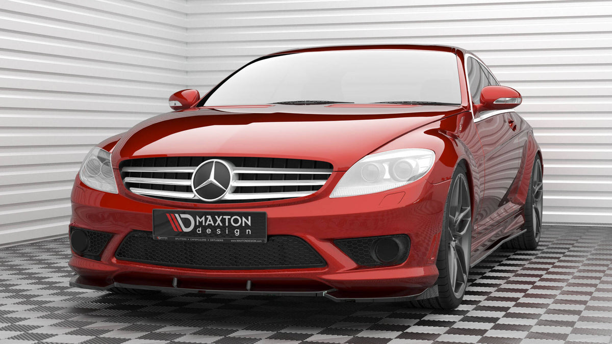 Street+ Spoilerlippe Front Ansatz V.2 passend für Mercedes-Benz CL 63 AMG C216 schwarz Hochglanz – Ansicht 4