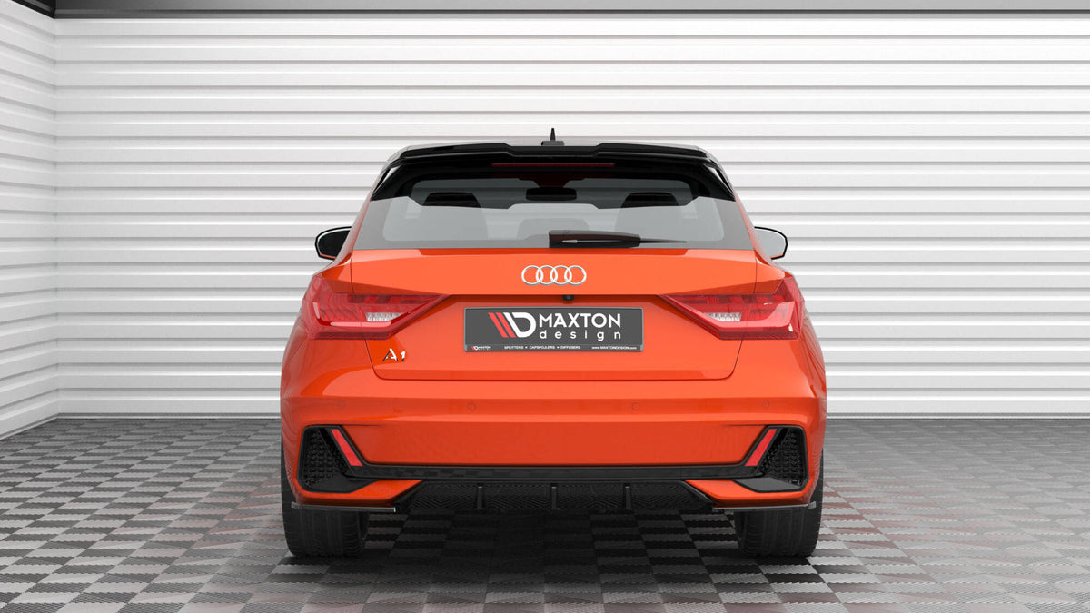 Heck Ansatz Flaps Diffusor V.2 passend für Audi A1 S-Line GB schwarz Hochglanz – Ansicht 1
