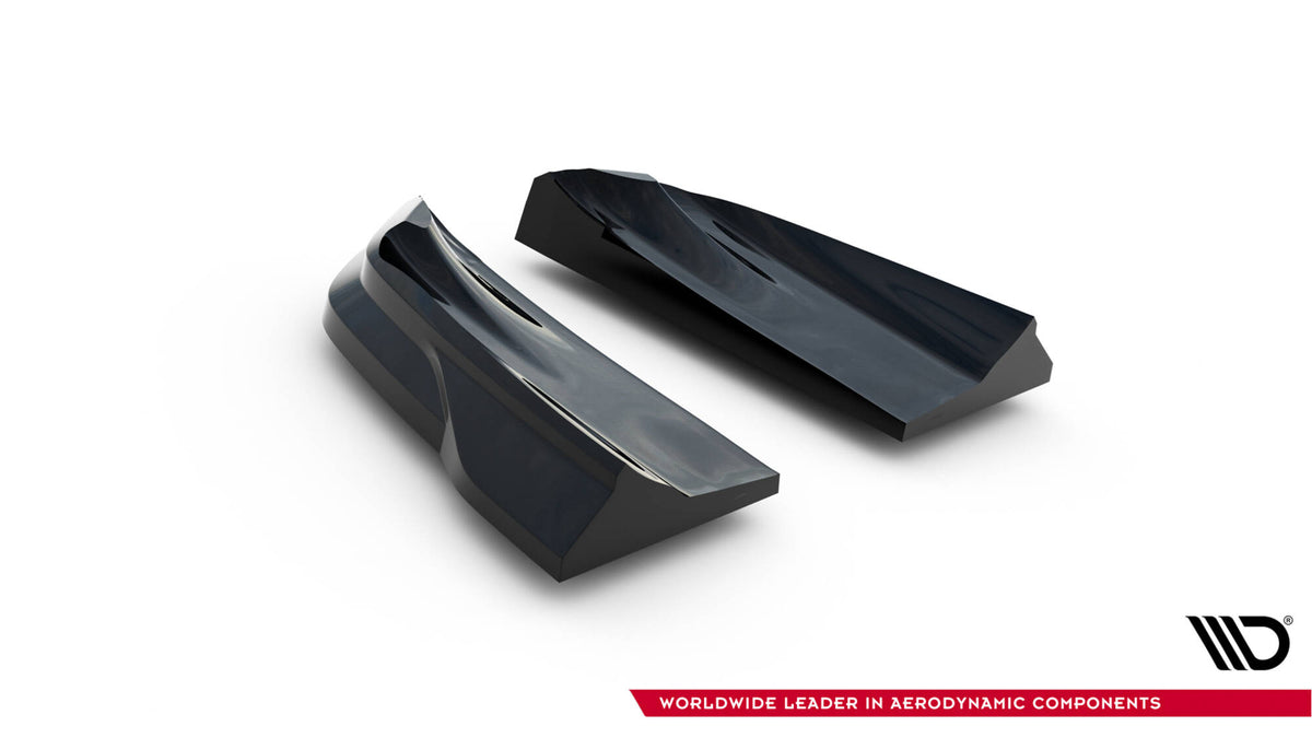 Heck Ansatz Flaps Diffusor passend für Porsche Macan GTS Mk1 Facelift 2 schwarz Hochglanz – Ansicht 6