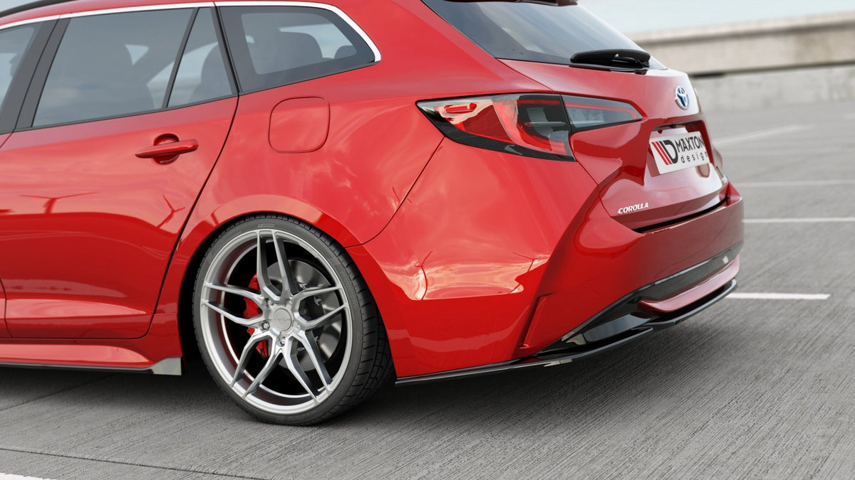 Heck Ansatz Flaps Diffusor passend für Toyota Corolla XII Touring Sports schwarz Hochglanz – Ansicht 4