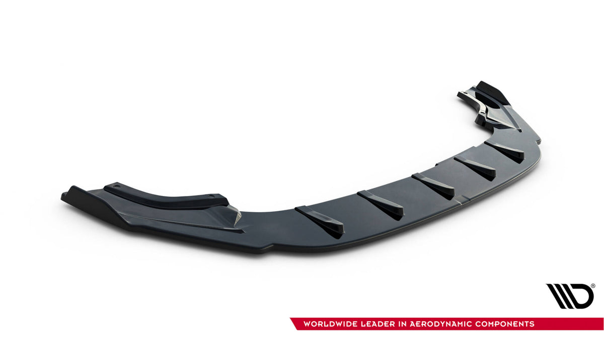 Street+ Spoilerlippe Front Ansatz V.1 passend für VW Golf R / R-Line Mk7 Facelift schwarz Hochglanz – Ansicht 5