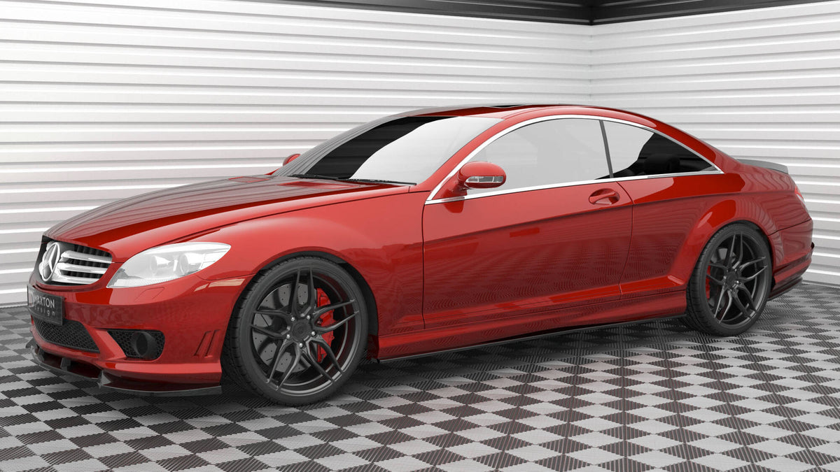 Street+ Spoilerlippe Front Ansatz V.1 passend für Mercedes-Benz CL 63 AMG C216 schwarz Hochglanz – Ansicht 1