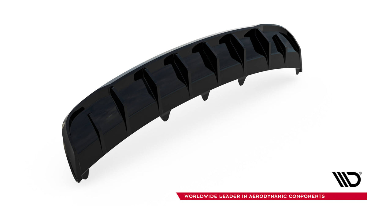 Diffusor Heck Ansatz passend für Audi A4 B8 Facelift (Version ohne Auspuff) schwarz Hochglanz – Ansicht 4