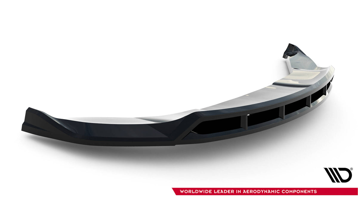 Street+ Spoilerlippe Front Ansatz V.3 passend für Tesla Model X Mk1 Facelift schwarz Hochglanz – Ansicht 6