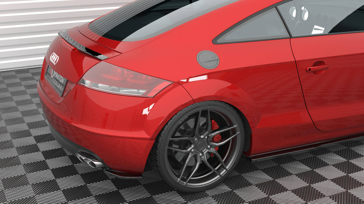 Heck Ansatz Flaps Diffusor passend für Audi TT 3.2 V6 8J schwarz Hochglanz – Ansicht 7