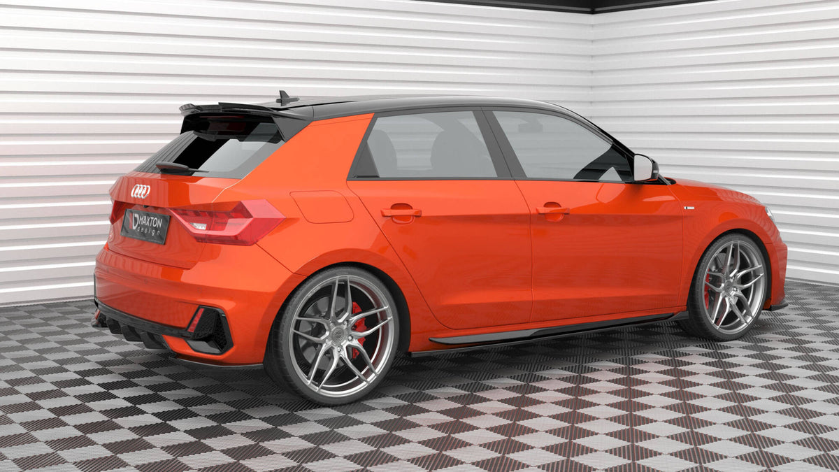 Heck Ansatz Flaps Diffusor V.2 passend für Audi A1 S-Line GB schwarz Hochglanz – Ansicht 5