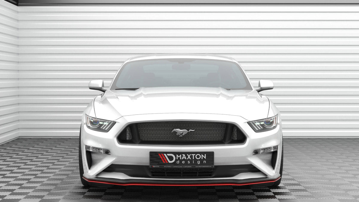 Street+ Spoilerlippe Front Ansatz V.2 passend für Ford Mustang Mk6 Facelift schwarz Hochglanz – Ansicht 3