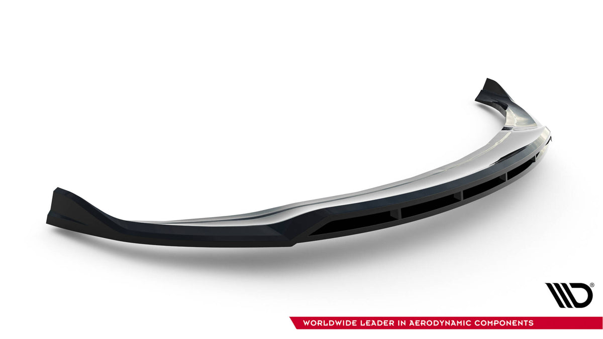 Street+ Spoilerlippe Front Ansatz V.1 passend für Tesla Model 3 Performance Mk1 Facelift schwarz Hochglanz – Ansicht 5