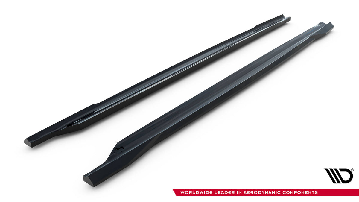 Street+ Seitenschweller Leisten passend für Skoda Octavia Liftback / Combi Mk4 Facelift schwarz Hochglanz – Ansicht 6