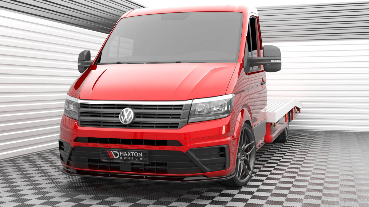 Street+ Spoilerlippe Front Ansatz V.1 passend für VW Crafter Mk2 schwarz Hochglanz – Ansicht 3