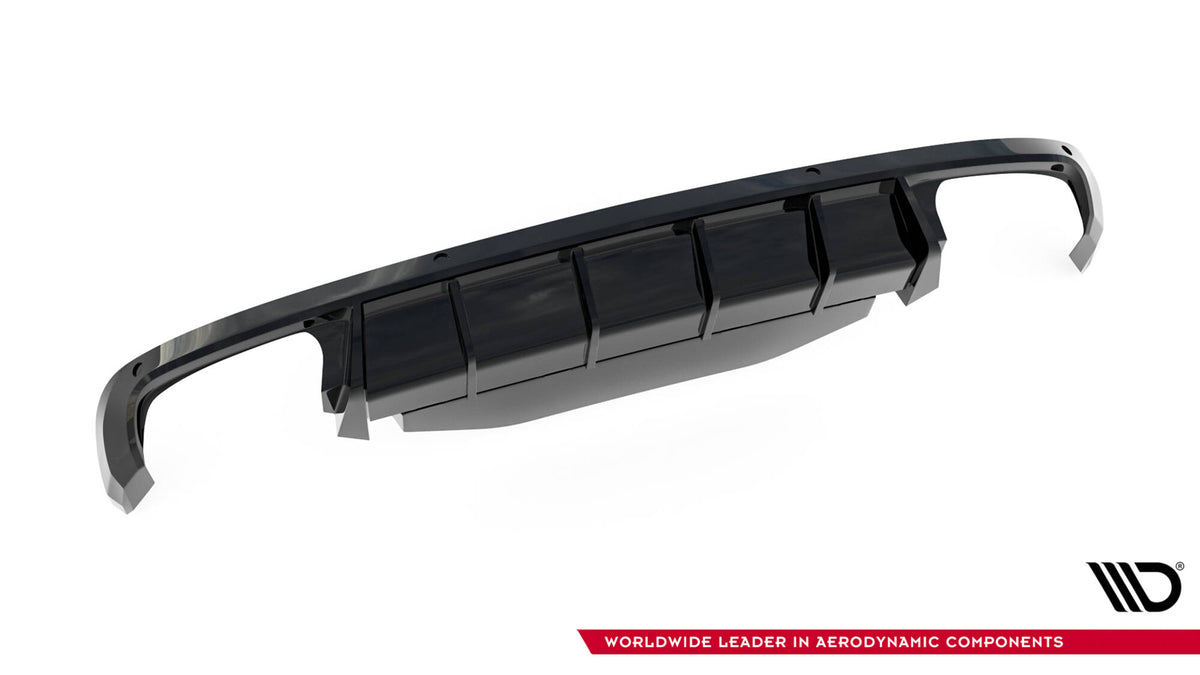 Diffusor Heck Ansatz V.2 passend für Skoda Superb Liftback / Combi  Mk3 schwarz Hochglanz – Ansicht 6