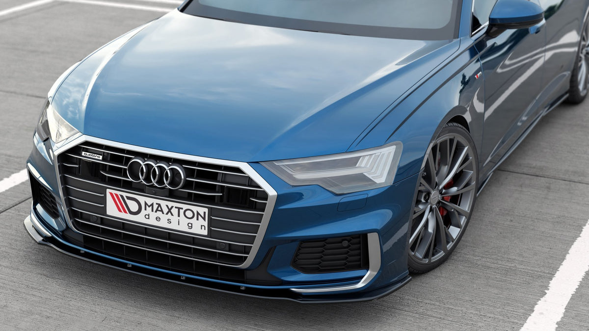 Street+ Spoilerlippe Front Ansatz V.2 passend für Audi A6 S-Line / S6 C8 / C8 Facelift schwarz Hochglanz – Ansicht 4