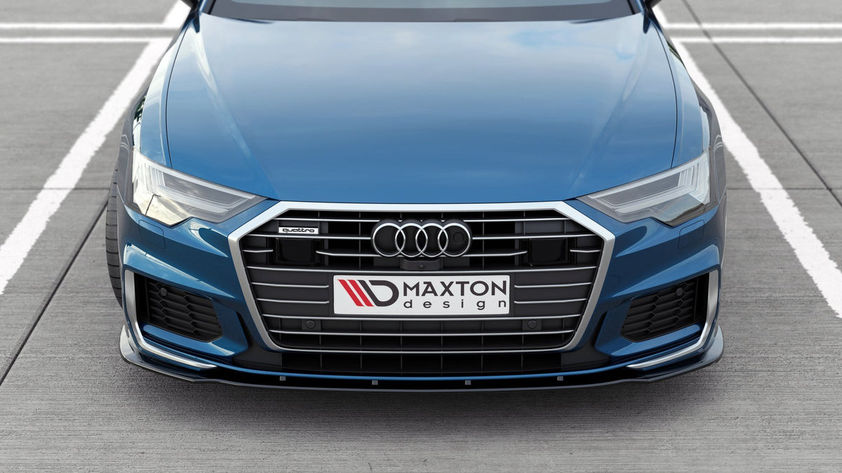 Street+ Spoilerlippe Front Ansatz V.2 passend für Audi A6 S-Line / S6 C8 / C8 Facelift schwarz Hochglanz – Ansicht 5