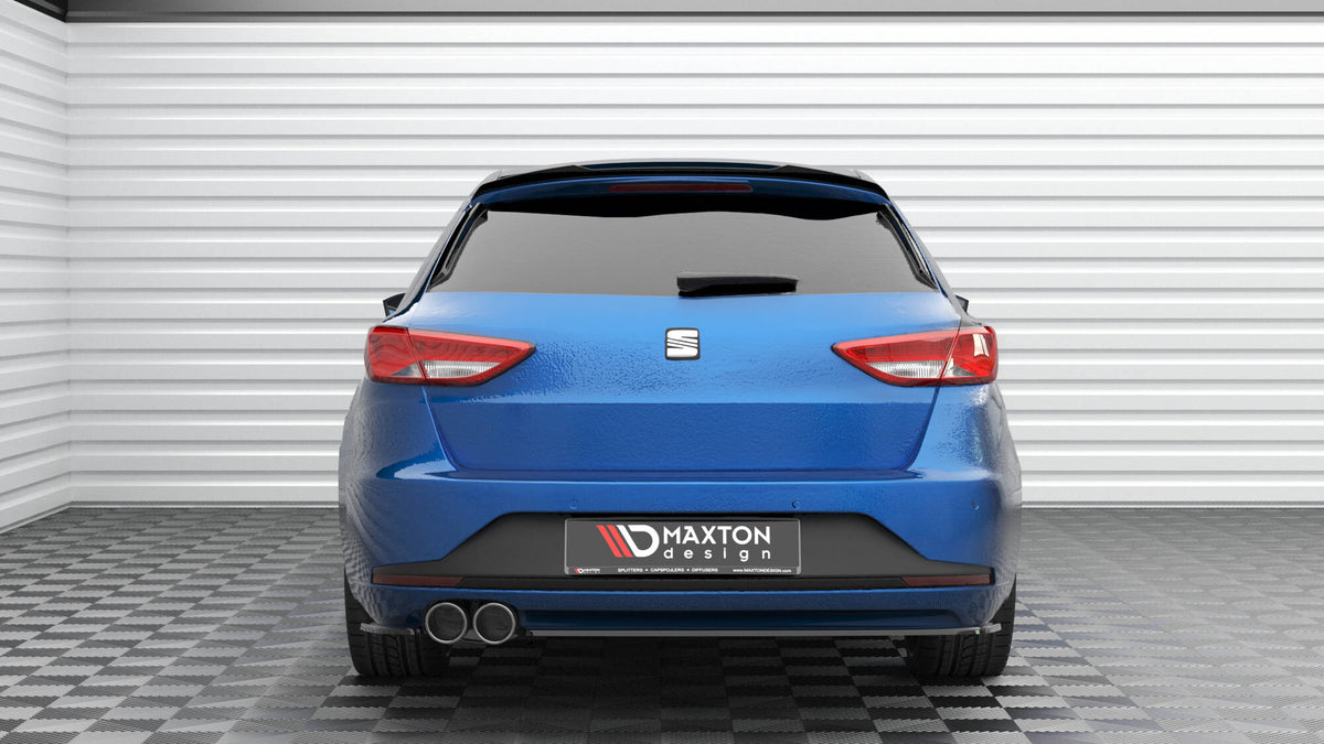 Heck Ansatz Flaps Diffusor V.3 passend für Seat Leon FR Sportstourer Mk3 schwarz Hochglanz – Ansicht 1