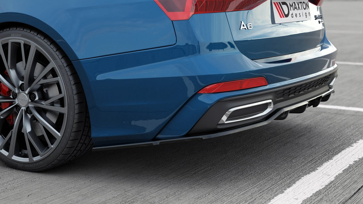 Street+ Mittlerer Diffusor RACE passend für Audi A6 S-Line C8 schwarz Hochglanz – Ansicht 1