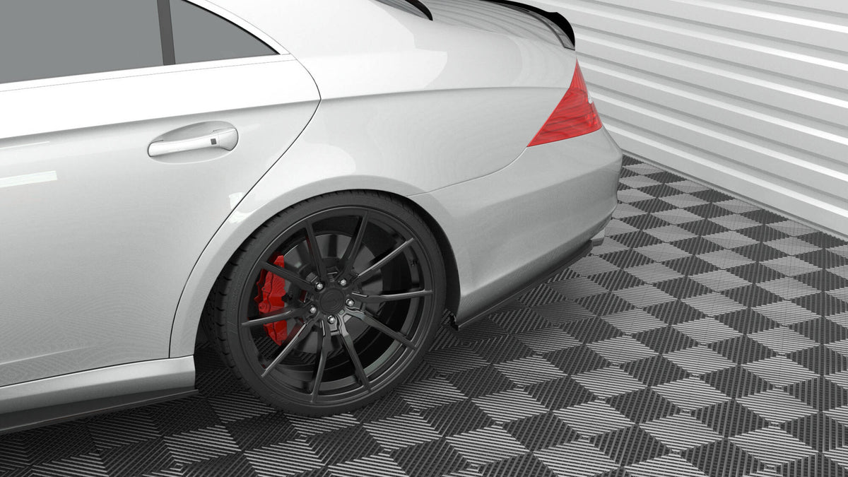 Heck Ansatz Flaps Diffusor passend für Mercedes-Benz CLS C219 schwarz Hochglanz – Ansicht 4