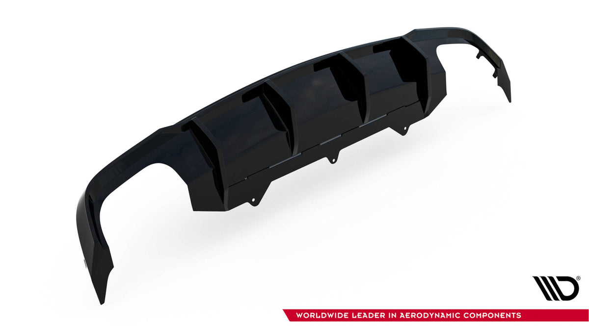 Diffusor Heck Ansatz V.2 passend für Audi A6 / A6 C7 S-line/ S6 C7 Facelift schwarz Hochglanz – Ansicht 5