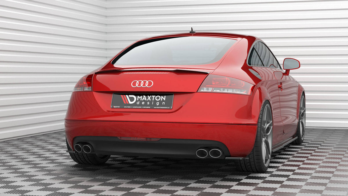 Heck Ansatz Flaps Diffusor passend für Audi TT 3.2 V6 8J schwarz Hochglanz – Ansicht 4