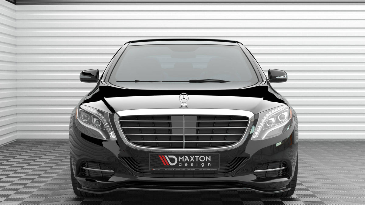 Street+ Spoilerlippe Front Ansatz V.1 passend für Mercedes-Benz S W222 schwarz Hochglanz – Ansicht 3