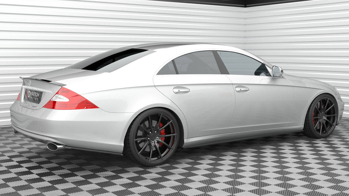Heck Ansatz Flaps Diffusor passend für Mercedes-Benz CLS C219 schwarz Hochglanz – Ansicht 3