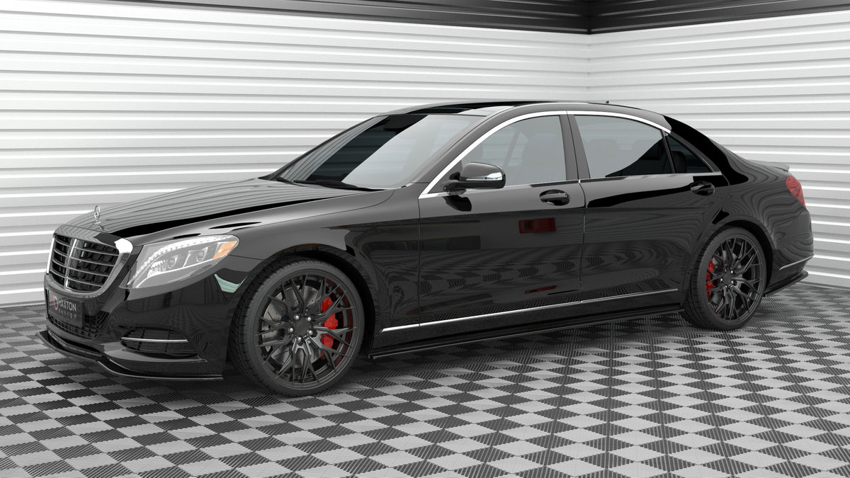 Street+ Seitenschweller Leisten passend für Mercedes-Benz S Long W222 schwarz Hochglanz – Ansicht 1