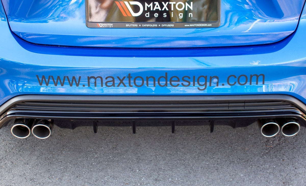 Diffusor Heck Ansatz passend für Ford Focus Hatchabck ST-Line schwarz Hochglanz – Ansicht 4