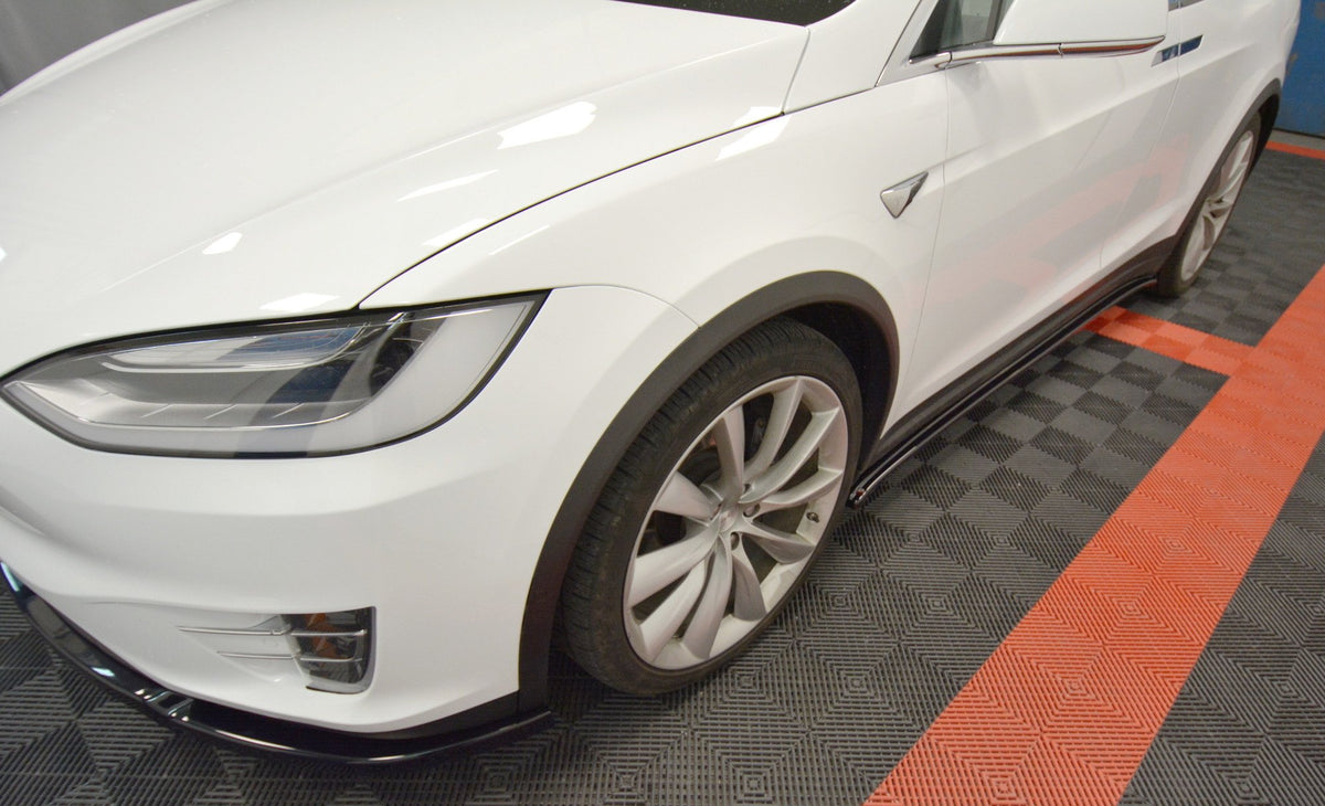 Street+ Seitenschweller Leisten passend für V.1 passend für Tesla Model X Mk1 schwarz Hochglanz – Ansicht 1