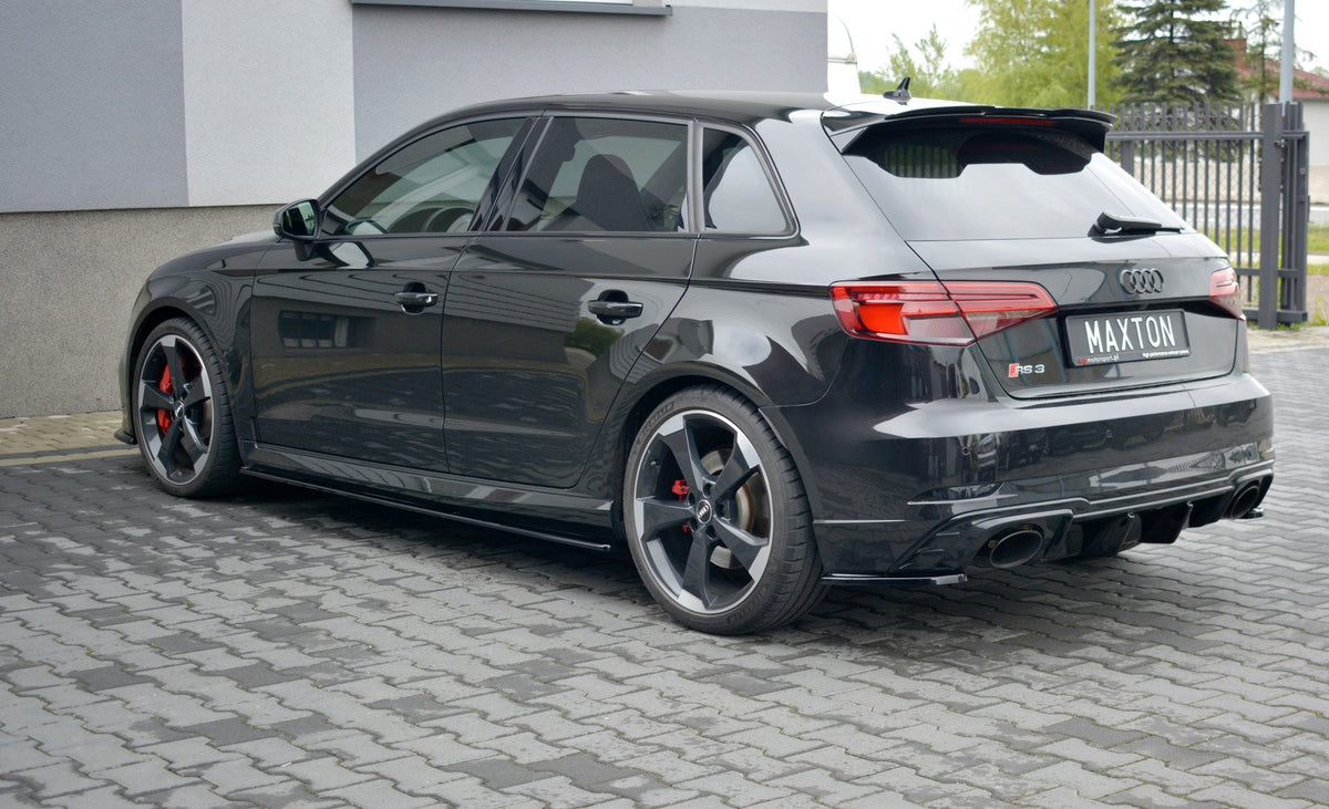 Street+ Seitenschweller Leisten passend für Audi RS3 Sportback 8V Facelift schwarz Hochglanz – Ansicht 1