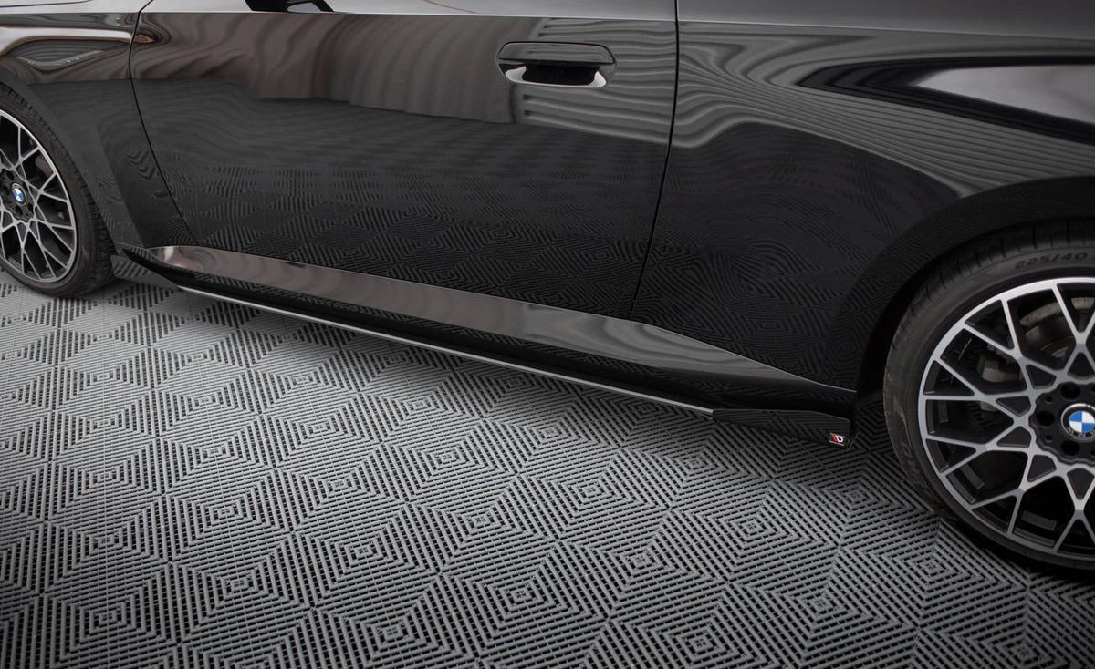 Street Pro Street+ Seitenschweller Leisten + Flaps passend für BMW 2 Coupe G42 schwarz Hochglanz – Ansicht 1
