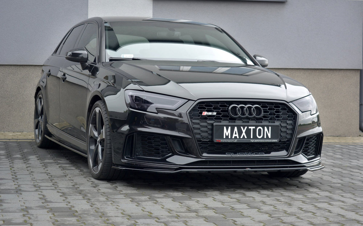Street+ Spoilerlippe Front Ansatz V.2 passend für Audi RS3 Sportback 8V Facelift schwarz Hochglanz – Ansicht 1