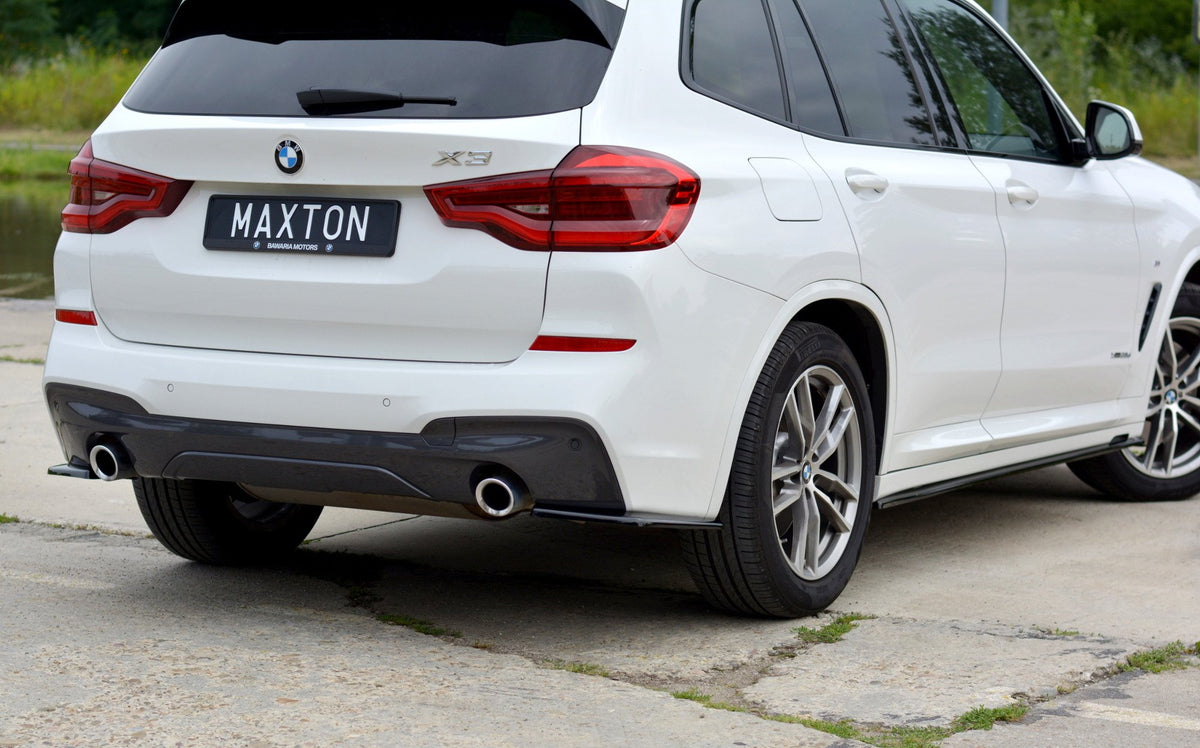 Heck Ansatz Flaps Diffusor passend für BMW X3 G01 M Paket schwarz Hochglanz – Ansicht 3