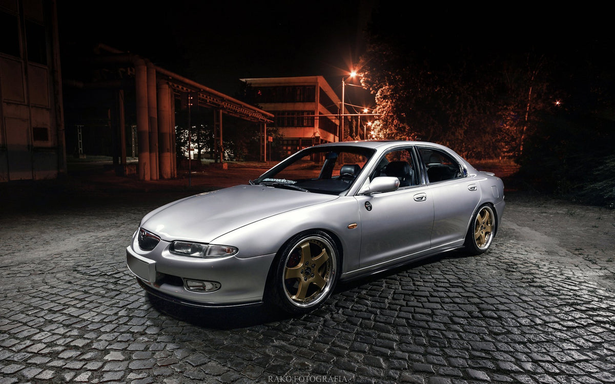 Street+ Spoilerlippe Front Ansatz passend für Mazda Xedos 6 schwarz Hochglanz – Ansicht 3