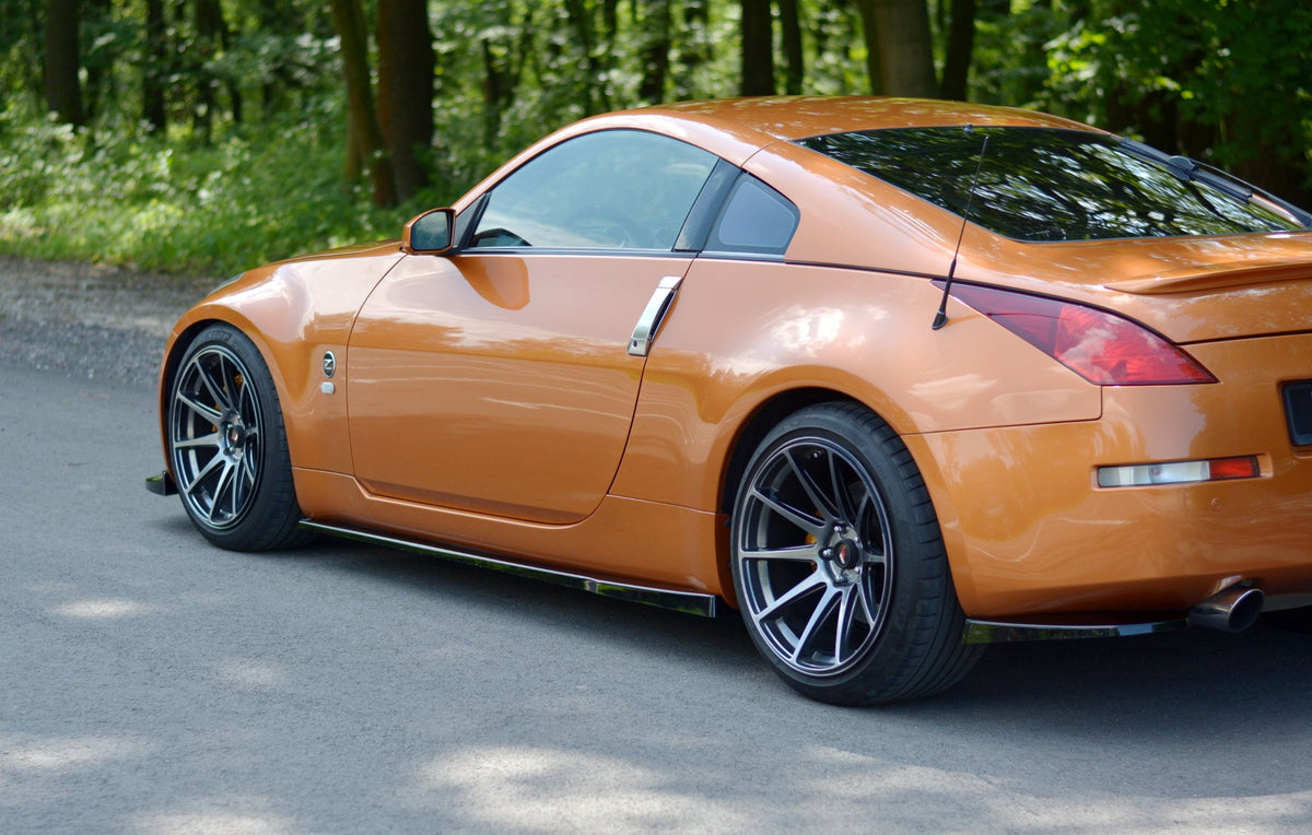 Street+ Seitenschweller Leisten passend für Nissan 350Z schwarz Hochglanz – Ansicht 1