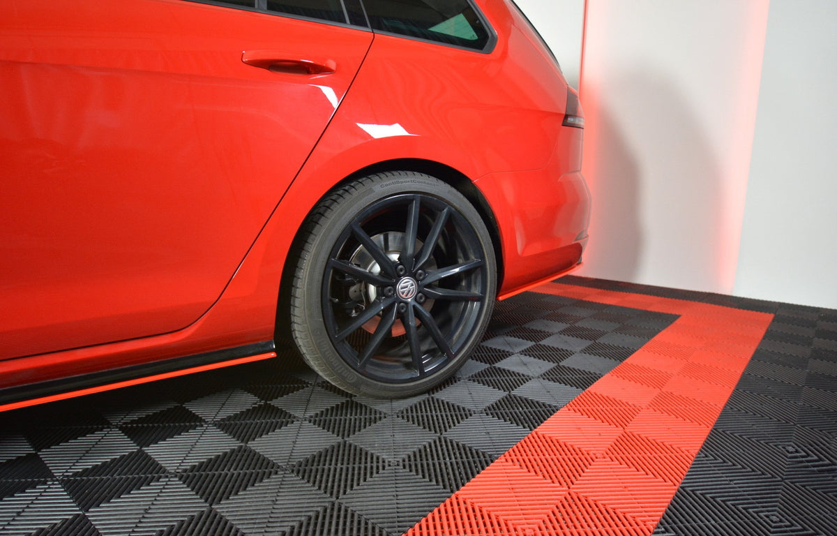 Heck Ansatz Flaps Diffusor V.2 passend für VW GOLF 7 R VARIANT FACELIFT  schwarz Hochglanz – Ansicht 3