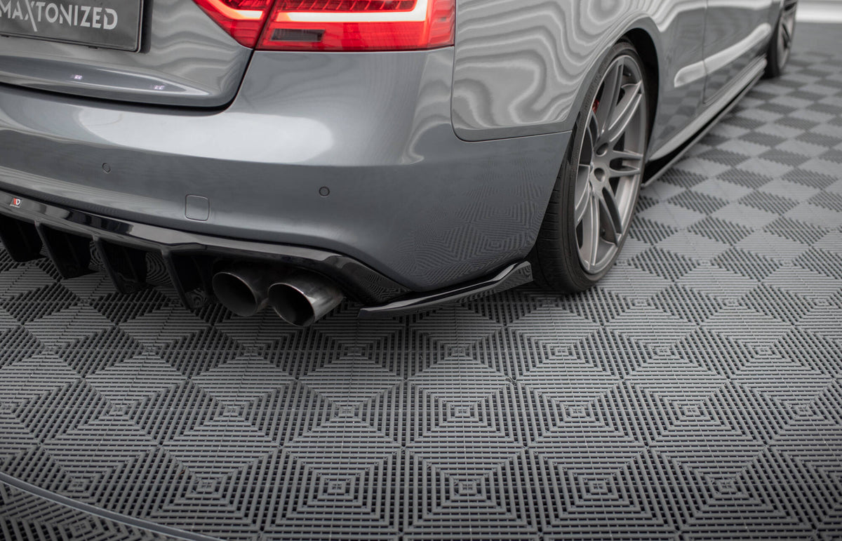 Heck Ansatz Flaps Diffusor passend für Audi S5 / A5 S-Line 8T Facelift schwarz Hochglanz – Ansicht 4