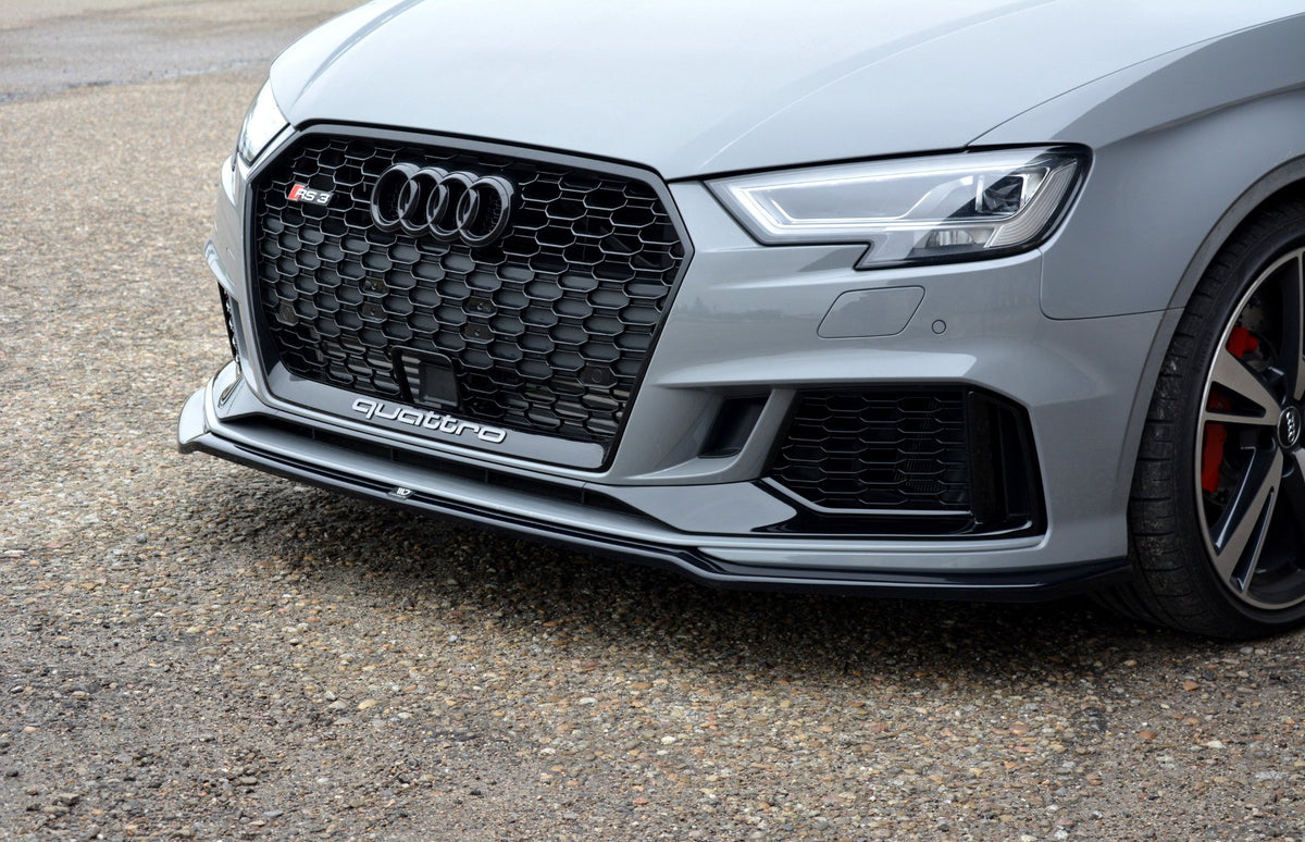 Street+ Spoilerlippe Front Ansatz V.2 passend für Audi RS3 Limousine 8V Facelift schwarz Hochglanz – Ansicht 4