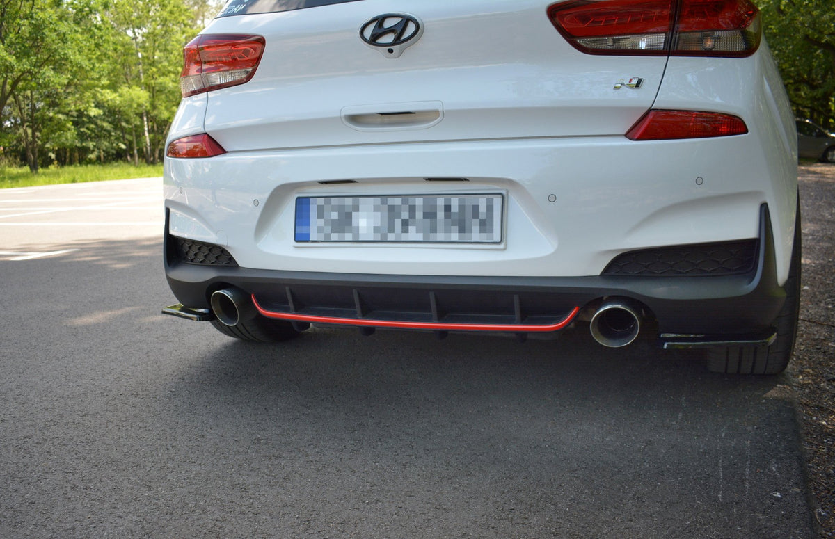 Diffusor Heck Ansatz passend für Hyundai I30 N Mk3 Hatchback schwarz Hochglanz – Ansicht 1