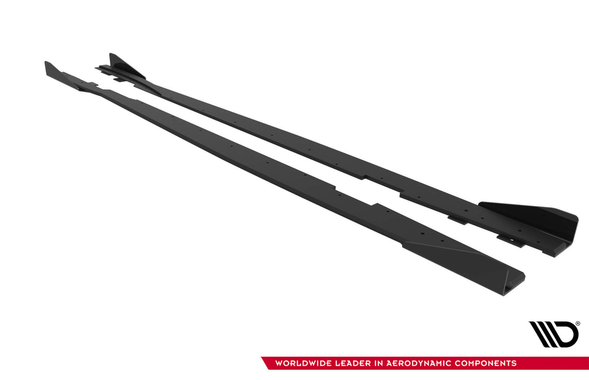 Street Pro Street+ Seitenschweller Leisten + Flaps passend für Ford Focus ST Mk3 Facelift schwarz Hochglanz – Ansicht 7