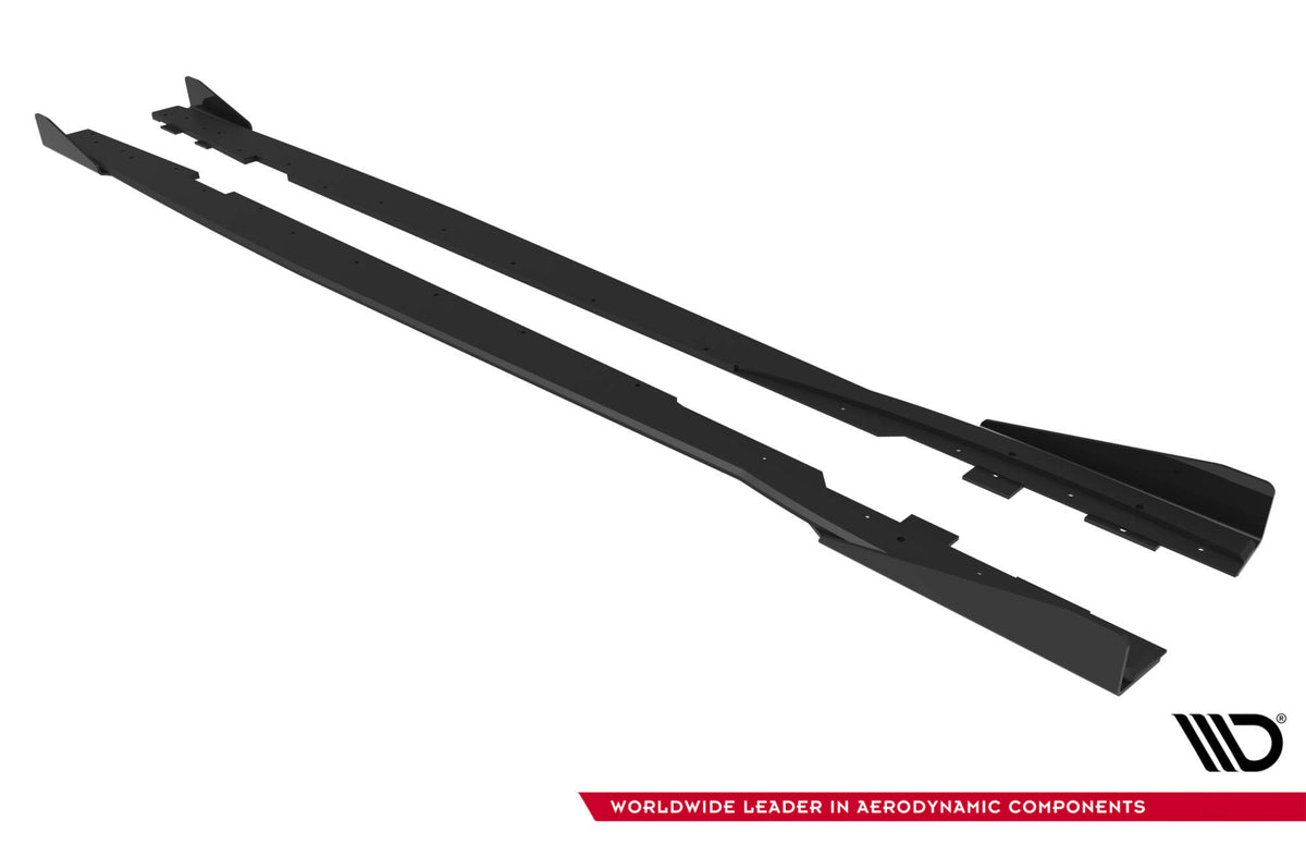 Street Pro Street+ Seitenschweller Leisten + Flaps passend für Ford Focus ST Mk3 Facelift schwarz Hochglanz – Ansicht 8