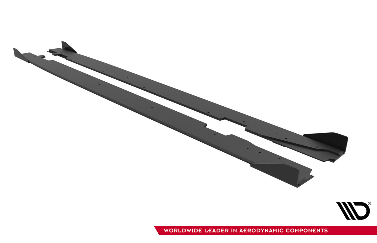 Street Pro Street+ Seitenschweller Leisten + Flaps passend für Audi A5 Sportback F5 Facelift schwarz Hochglanz – Ansicht 7