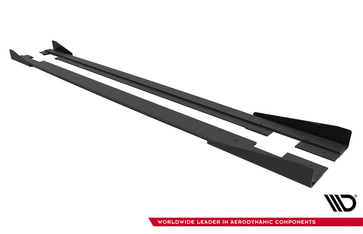 Street Pro Street+ Seitenschweller Leisten + Flaps passend für Audi TT S / TT S-Line 8J Facelift schwarz Hochglanz – Ansicht 8