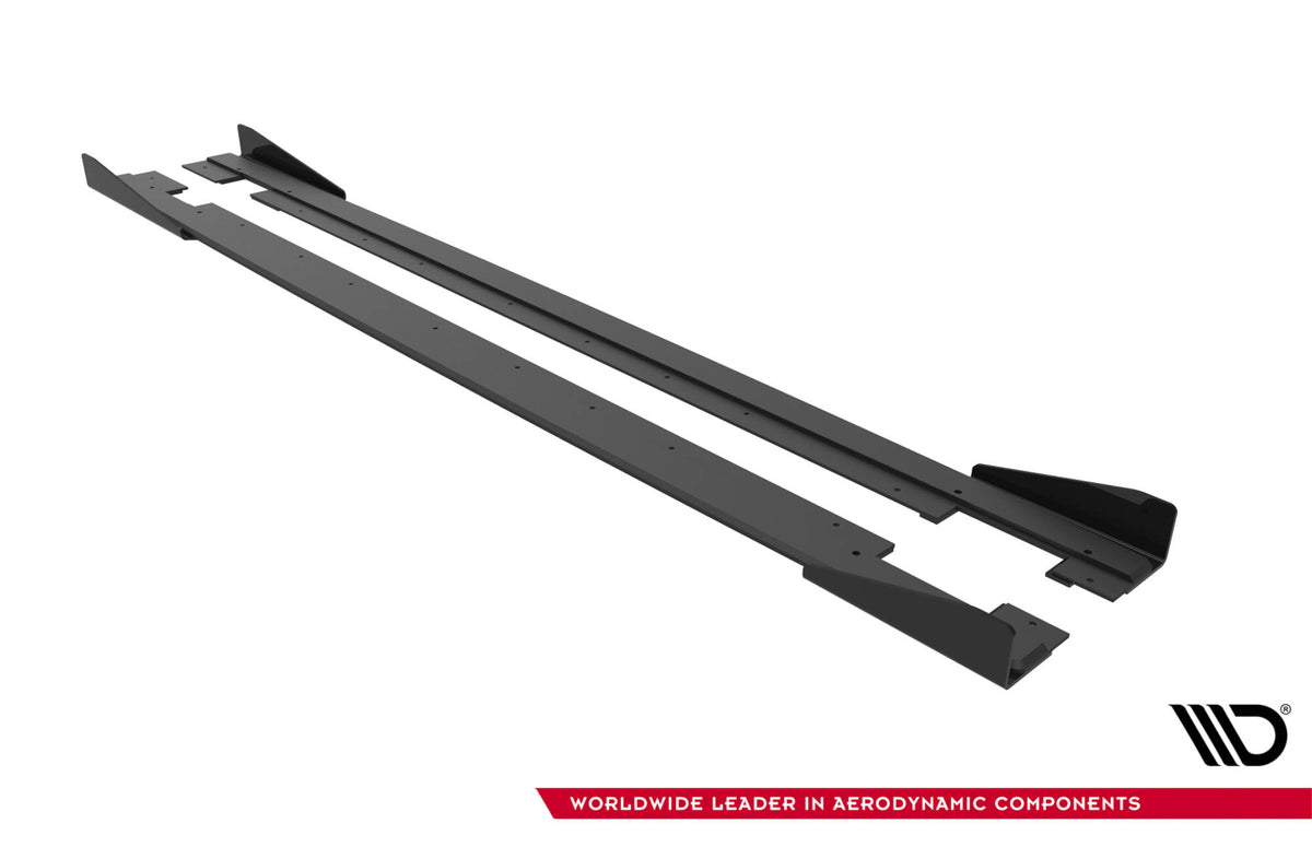 Street Pro Street+ Seitenschweller Leisten + Flaps passend für Audi TT S / TT S-Line 8J Facelift schwarz Hochglanz – Ansicht 7