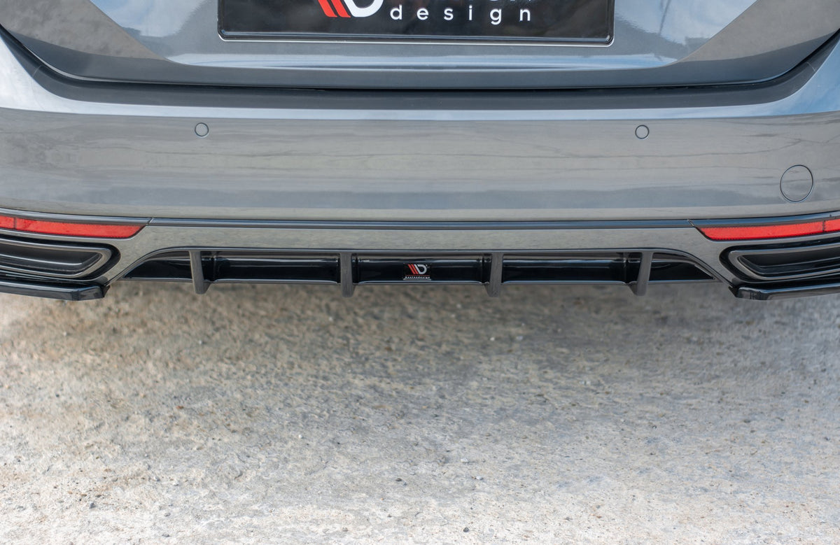 Diffusor Heck Ansatz passend für VW Passat R-Line B8 schwarz Hochglanz – Ansicht 1